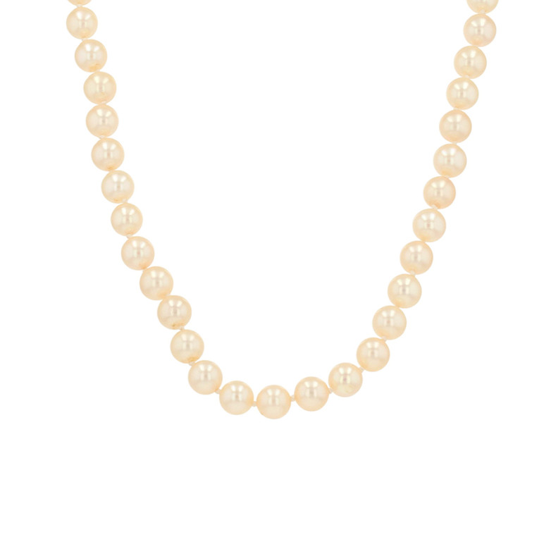 Collier vintage perles de culture diamants 0.12 carat or blanc 61.03g Comme neuf -  reconditionné disponible sur Gemme Les Bijoux